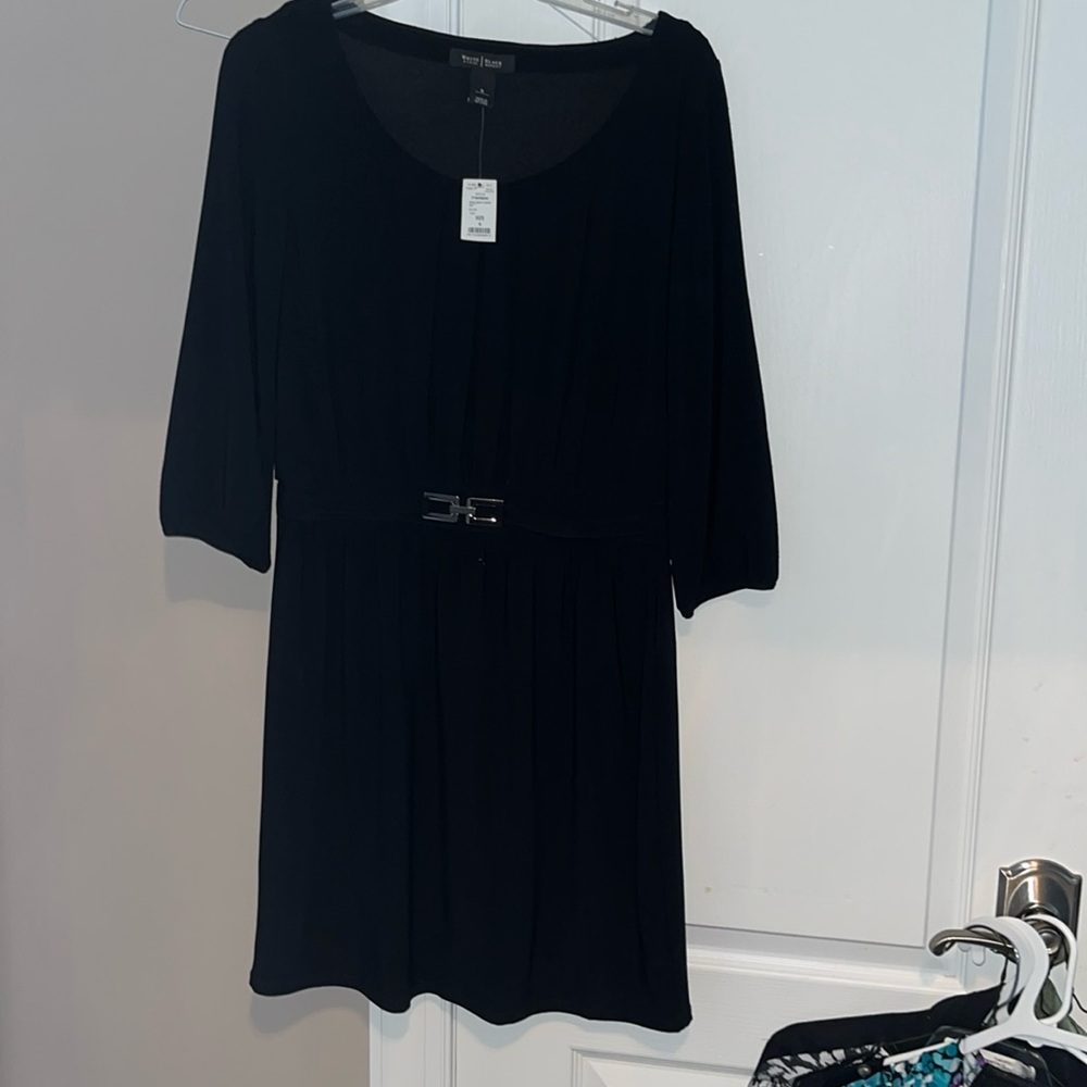WHBM classy Black Dress w buckle belt - Size s New with tags!!